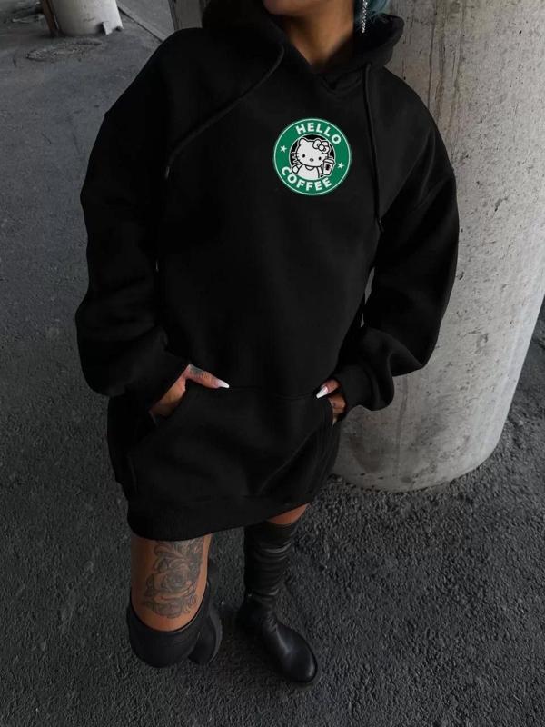 Üç İplik Penye Uzun Kol Kapüşonlu SweatShirt - Siyah - Image 1