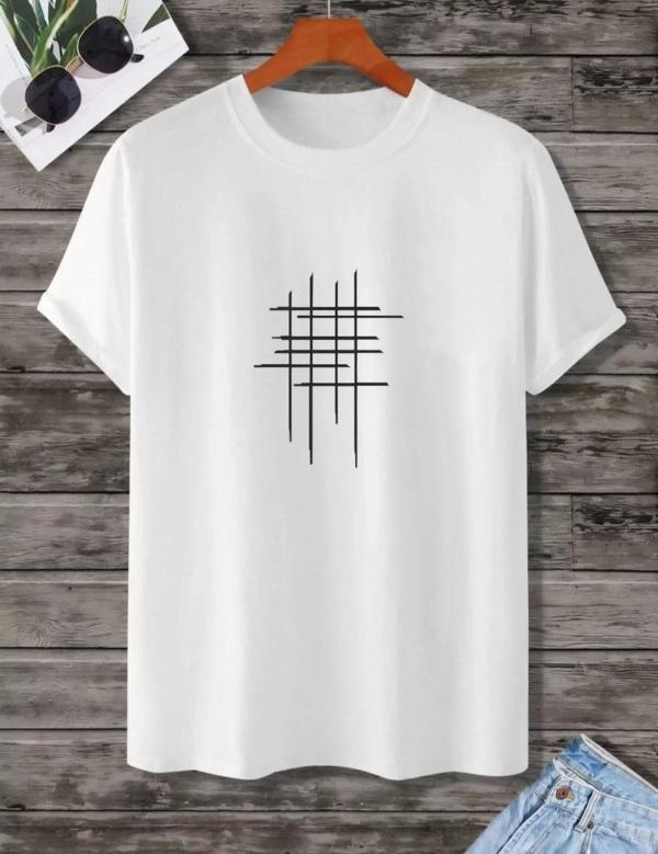 Unisex Baskılı Oversize T-Shirt - Beyaz - Image 1