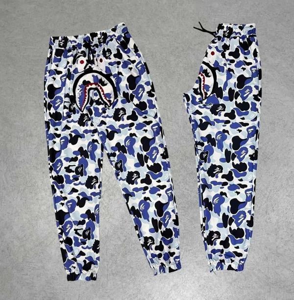 İki İplik Mevsimlik Bape Nakişli Eşofman Pantolon - Gri - Image 1