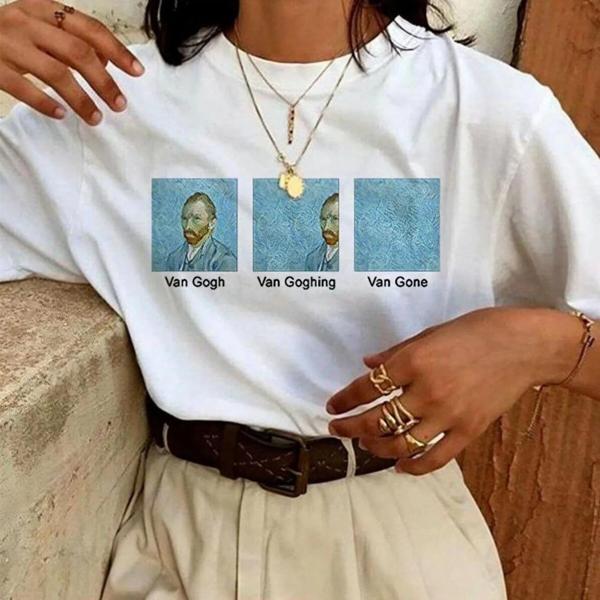 Unisex Baskılı Oversize T-Shirt - Beyaz - Image 1
