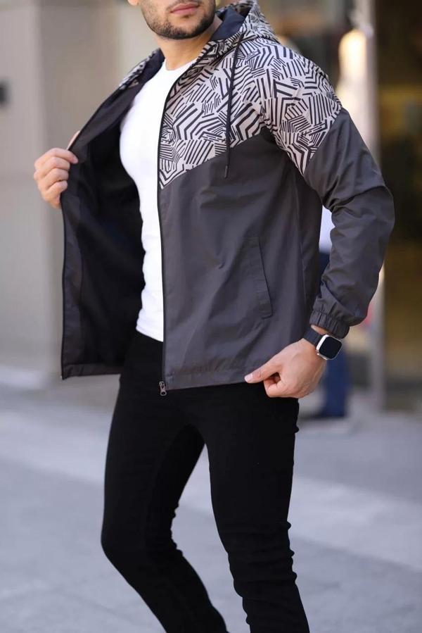 Unisex Kapüşonlu İçi Astarlı Yağmurluk - Kahve - Image 1