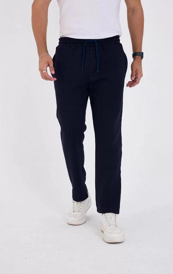 Unisex Üç İplik Basic Eşofman Özel Tasarım Pantolon - Lacivert - Image 1