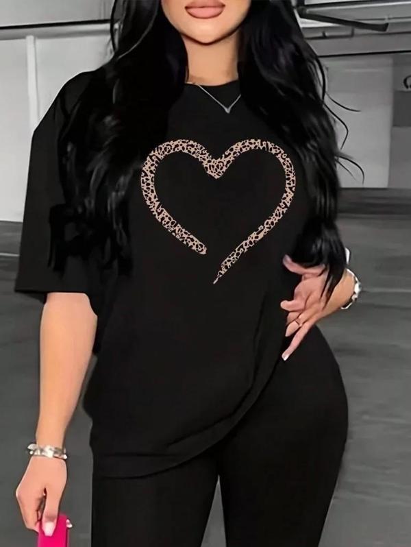 Baskılı Kadın T-shirt - Siyah - Image 1