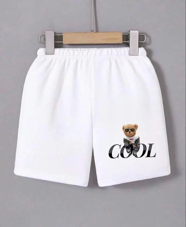 Kadın Beli Lastikli Baskılı Mini Şort - Beyaz - Image 1
