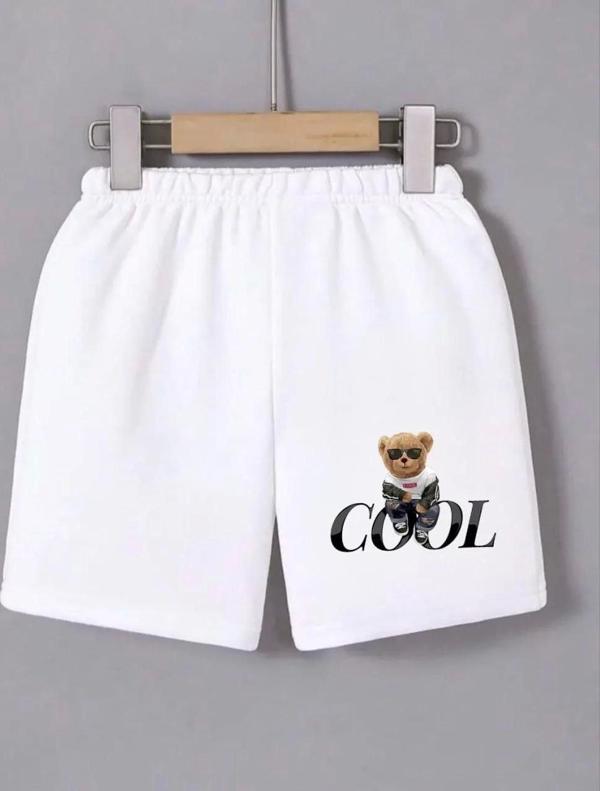 Kadın Beli Lastikli Baskılı Mini Şort - Beyaz - Image 1