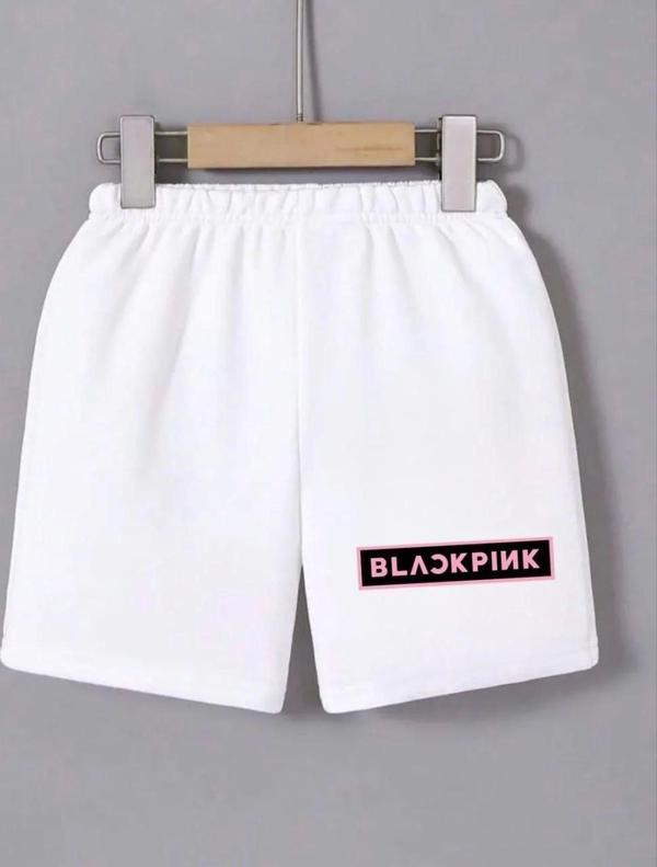 Kadın Beli Lastikli Baskılı Mini Şort - Beyaz - Image 1