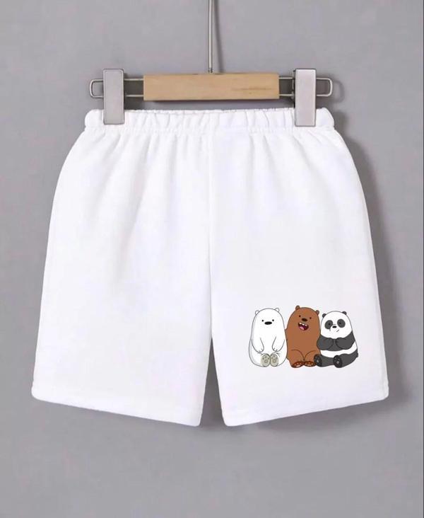 Kadın Beli Lastikli Baskılı Mini Şort - Beyaz - Image 1