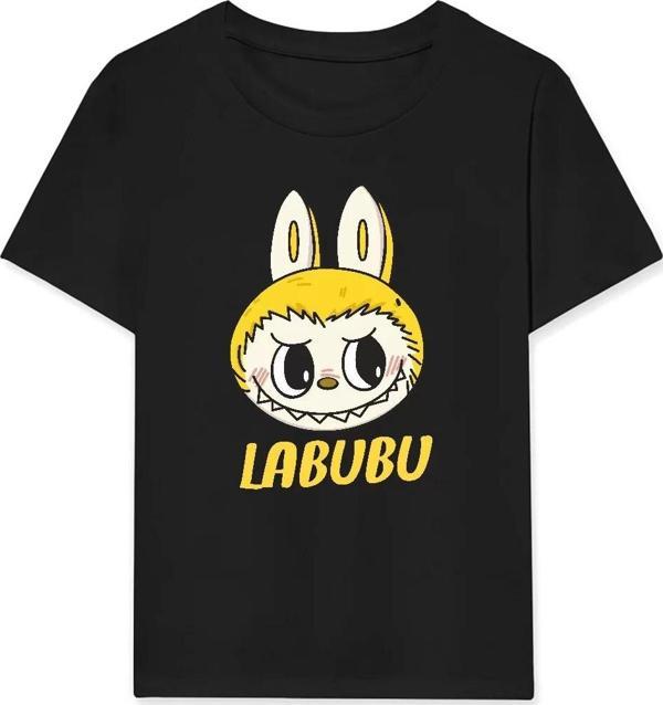 Kız Labubu Çocuk Baskılı T-Shirt - Siyah - Image 1