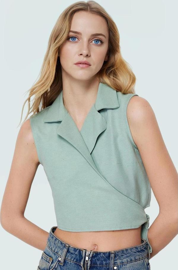 Yazlık Crop Bluz Rahat Şık ve Nefes Alabilir Pamuklu Kumaş Özenle Seçilmiş Kaliteli İşçilik - Image 1