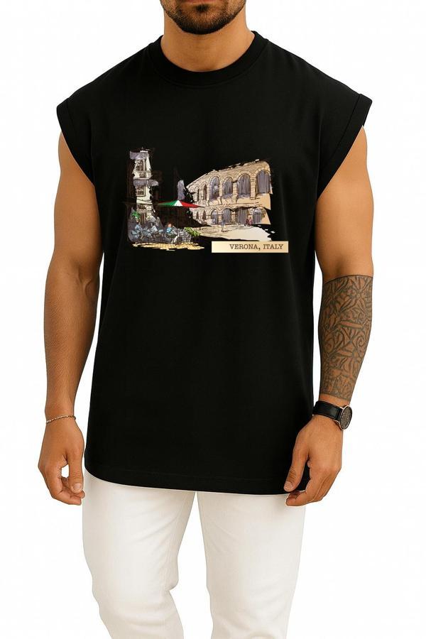 Oversize Verona İtaly Göğüs Tasarımlı Atlet - Image 1