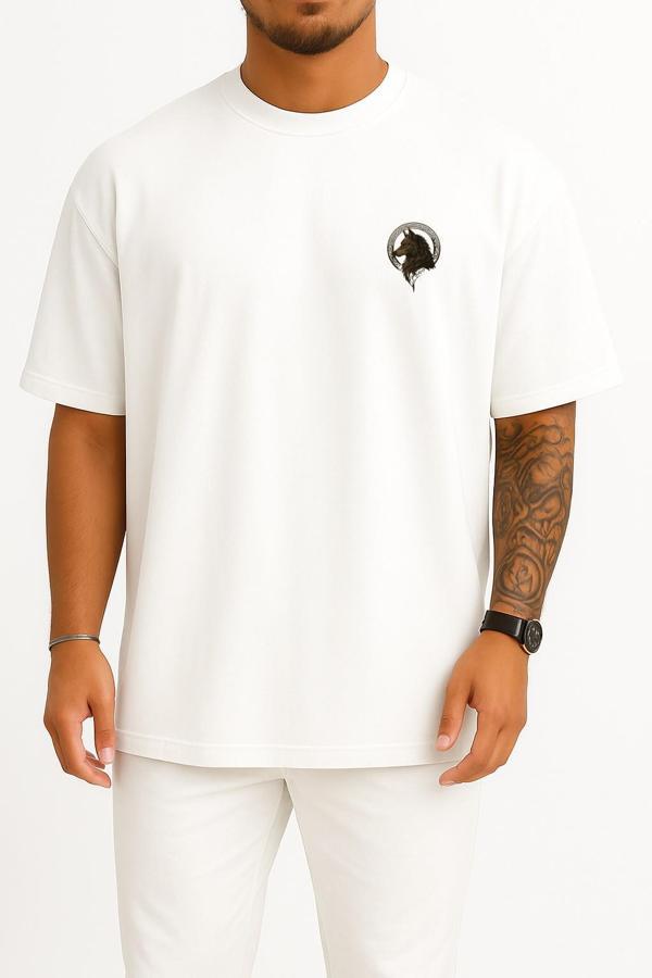 Oversize Turan Kurt Ve Türk Sembolü Cep ve Sırt Tasarımlı Unisex T-Shirt - Image 1
