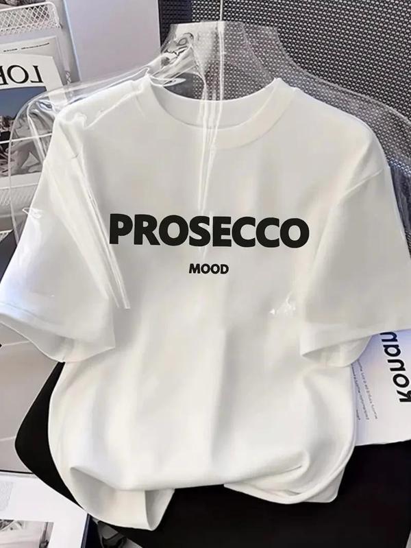20/1 Penye Compack Baskılı Oversize Kısa Kol Bisiklet Yaka T-shirt - Beyaz - Image 1