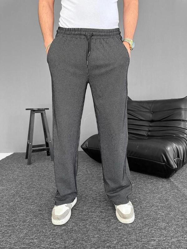 Su Yolu Çizgili Cepli Pantalon - Siyah - Image 1