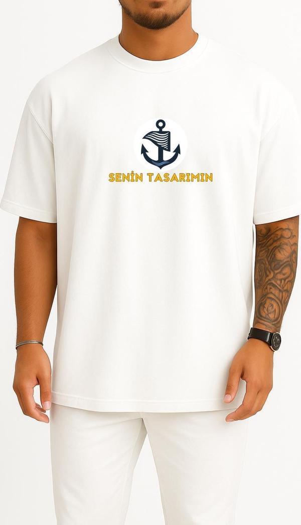 Oversize Kişiye Özel - Kendin Tasarla Göğüs ve Sırt Tasarımlı Unisex T-Shirt - Image 1