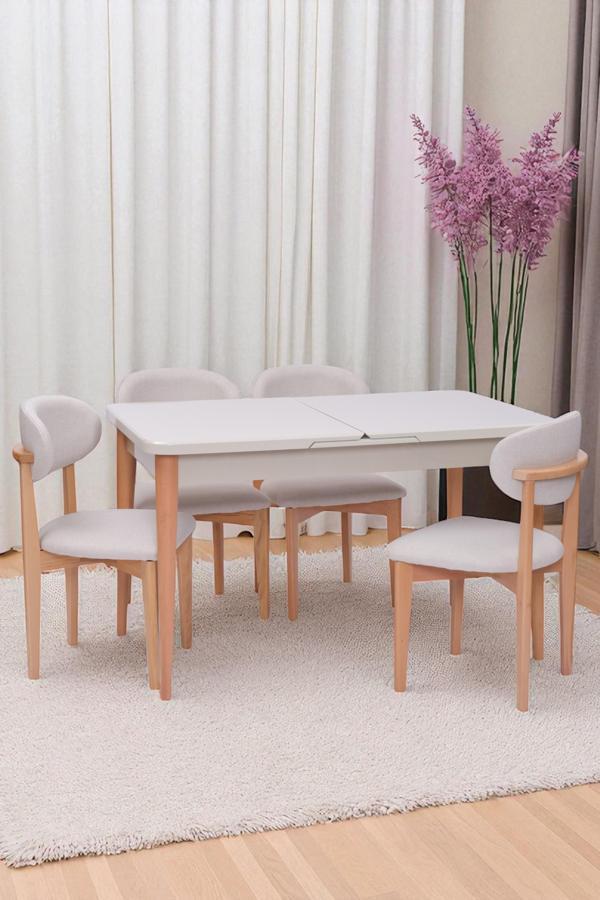 Norte Kum Beyi Lak Panel Mdf Mutfak Masa Takımı 80x130 - Image 1