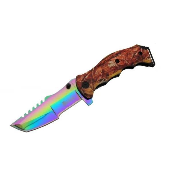 Tanto Fst 3039 A Tırtıklı Gökkuşağı Kamp Çakı 23 Cm - G10 Sap, Yarı Otomatik - Image 1