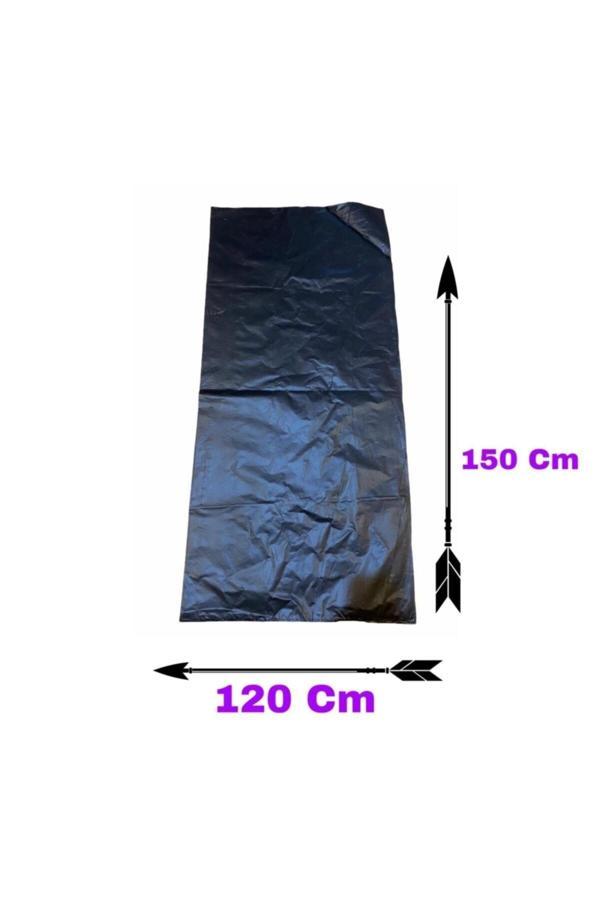 5 Adet 120x150cm Dökme Kalın Çöp Poşeti Siyah Mega Boy - Image 1