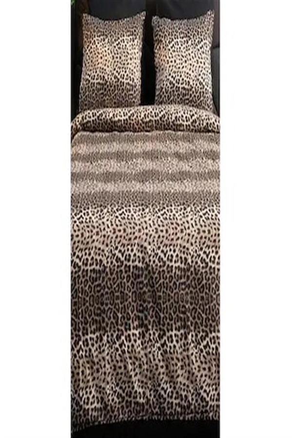 More Home Tek Kişilik Pamuklu Nevresim Takımı Lastikli Çarşaf Leopar Desenli - Image 1