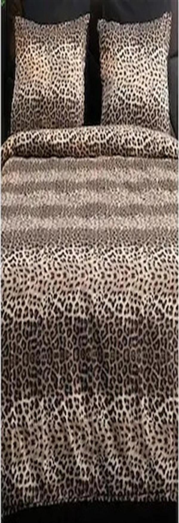 More Home Tek Kişilik Pamuklu Nevresim Takımı Lastikli Çarşaf Leopar Desenli - Image 1
