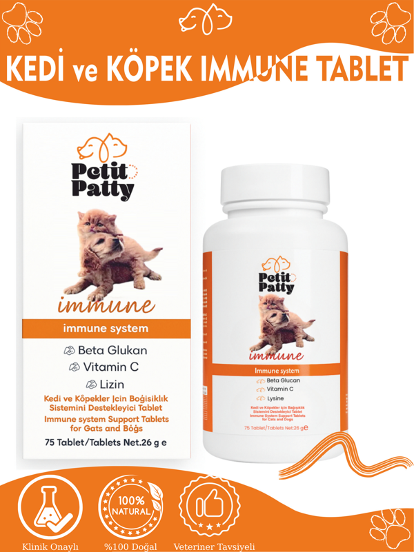 Immune System Kedi ve Köpekler İçin Destekleyici Tablet (75 Tablet) - Image 1