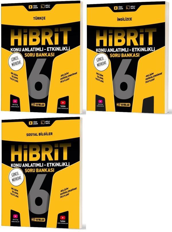 Hız 2026 6. Sınıf Türkçe + Sosyal + İngilizce Hibrit - Konu Seti 3 Kitap - Hız Yayınları - Image 1