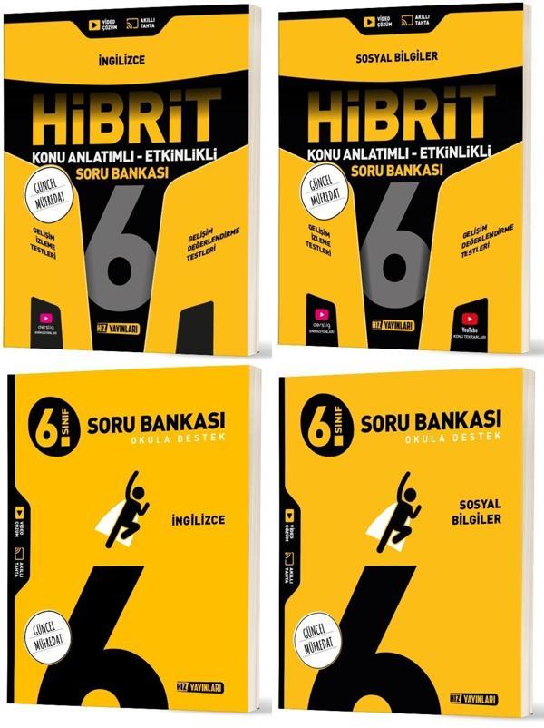 Hız 2026 6. Sınıf İngilizce + Sosyal Bilgiler Soru + Hibrit - Konu Seti 4 Kitap - Hız Yayınları - Image 1
