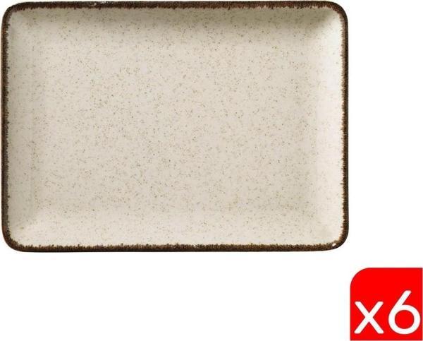 Kütahya Porselen Moderna Dikdörtgen Tabak Tarçın 6 Parça 18x13cm TAN18X13DUS2730P02 - Image 1
