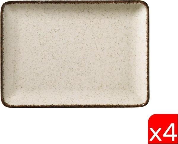 Kütahya Porselen Moderna Dikdörtgen  Tabak Tarçın 4 Parça 18x13cm TAN18X13DUS2730P02 - Image 1