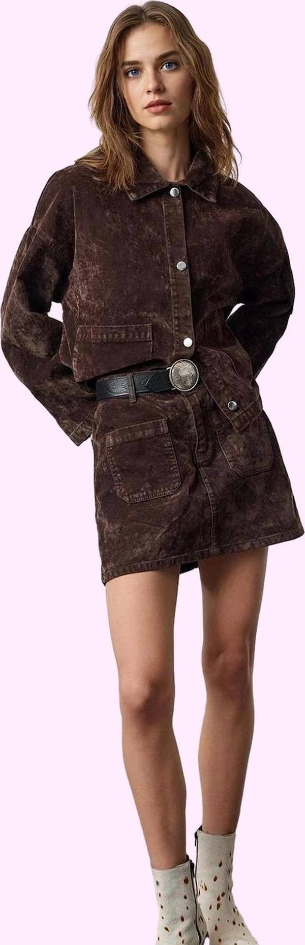 Kadın Pamuk Denim Mini Etek A line Casual Günlük Kombinler Hafta Sonu Yaz Aylarının Vazgeçilmezi - Image 1