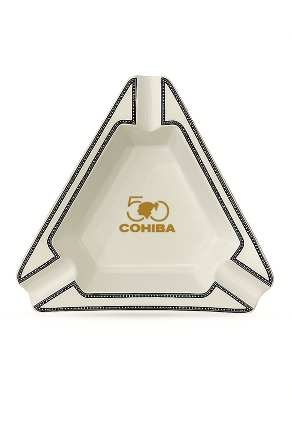 Cohiba 50. Yıl Beyaz Porselen Üçlü Puro Küllüğü - Image 1