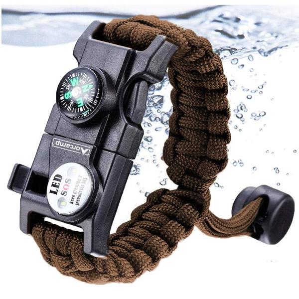 Orcamp Paracord Hayatta Kalma Bilekliği Kahve OUT-4300 - Image 1
