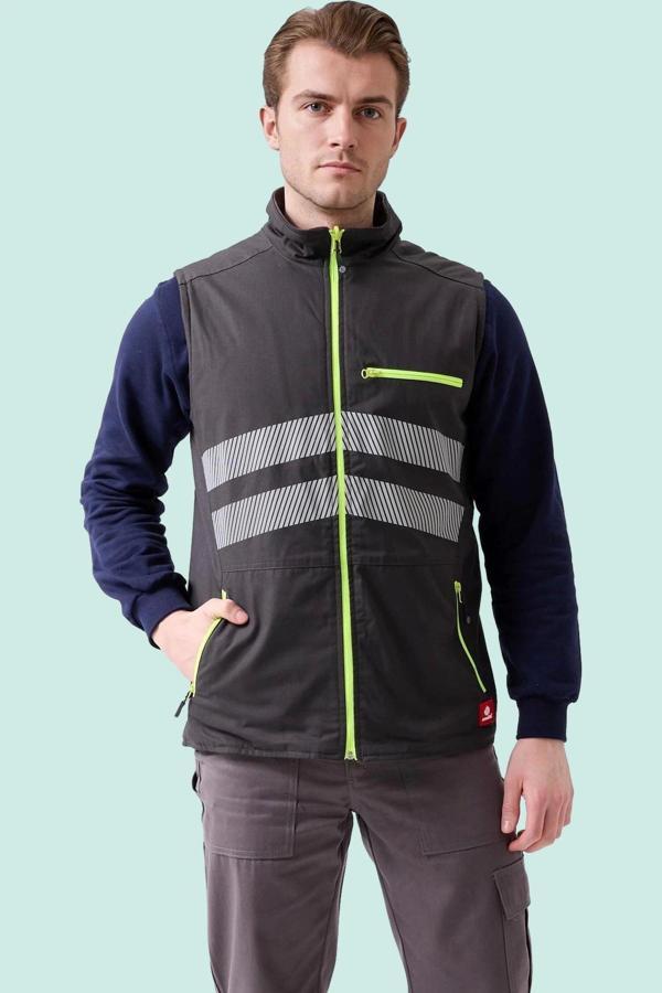 Su Geçirmez Yansıtıcı İş Yeleği Kışlık Salix Outdoor Yelek Suya Hafif Fonksiyonel Cepli - Image 1