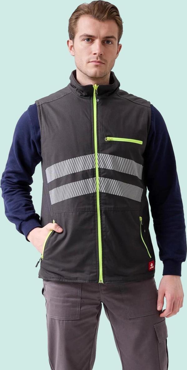 Su Geçirmez Yansıtıcı İş Yeleği Kışlık Salix Outdoor Yelek Suya Hafif Fonksiyonel Cepli - Image 1