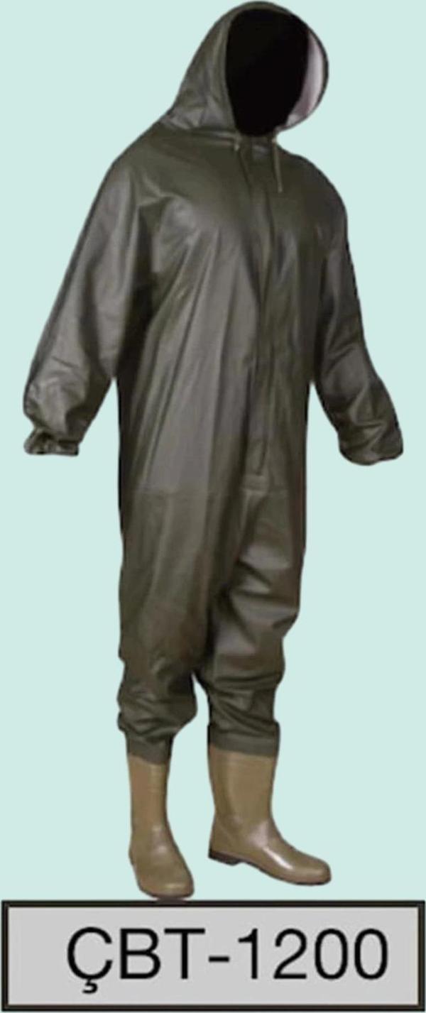 Su Geçirmez Tulum Takım CBT1200 Balıkçılık ve Şantiye 1200 Yerli Çizme Kapüşonlu Boy Çbt - Image 1