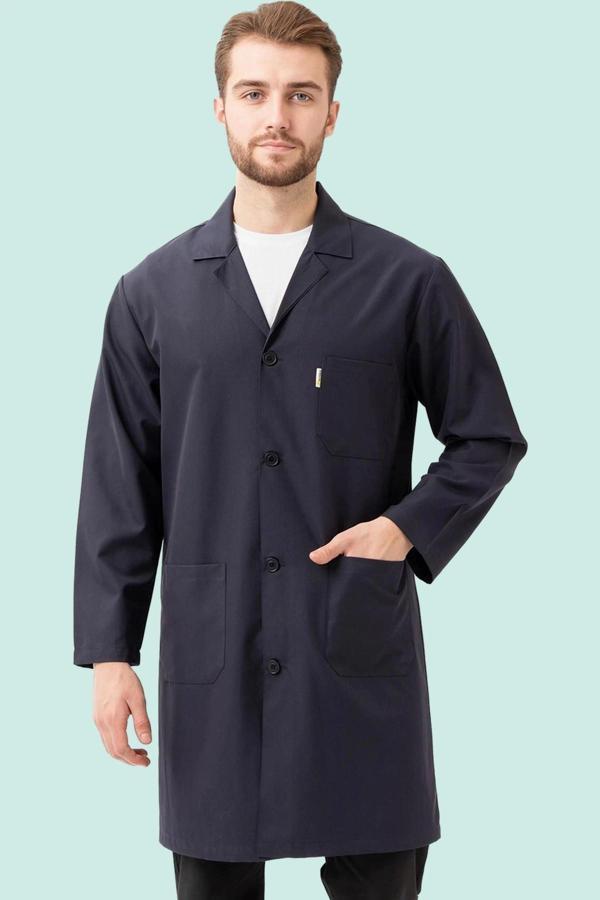 Erkek Uzun Kollu İş Önlüğü 75 Polyester OEKOTEX Vanessa Önlük Yaka Rahat - Image 1