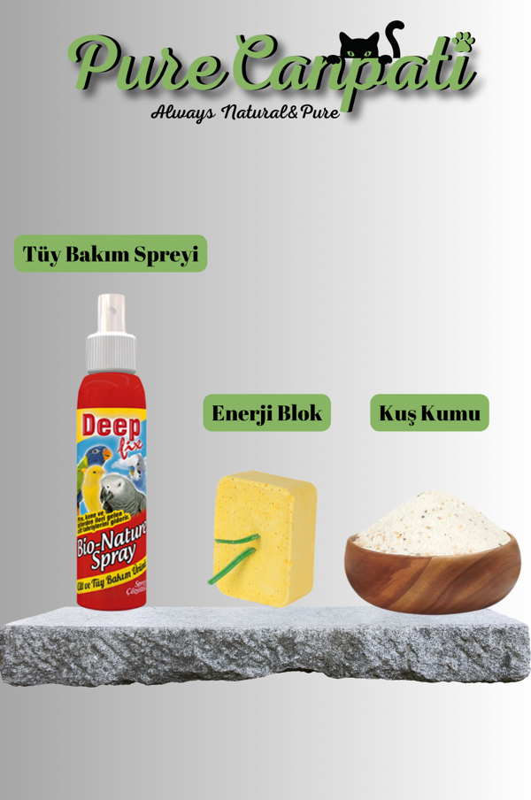 PureCanpati Tüy Bakım,Enerji Blok ve Kuş Kumu Seti - Image 1