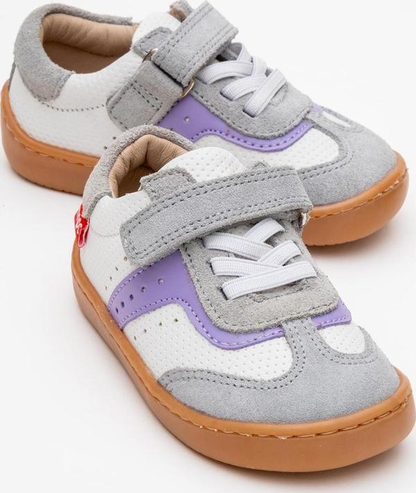 mnpc Unisex Çocuk Beyaz-Lila Hakiki Deri Günlük İlk Adım Ayakkabı - Image 1