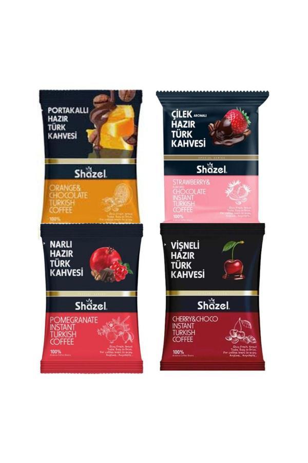 Hazır Türk Kahve Seti Portakallı Vişneli Çilekli Narlı 4 x 100 g 4 lü Set - Image 1
