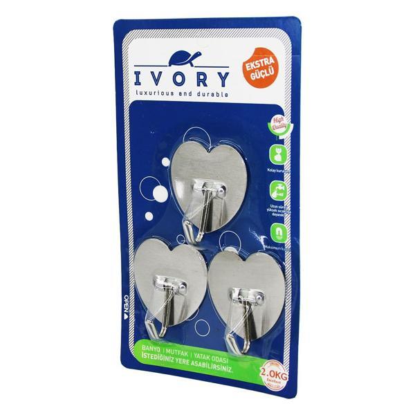 3 PARÇA  KALP - METAL YAPIŞKAN ASKI (4401) - Image 1