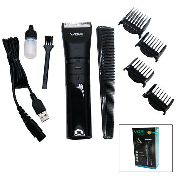 IPX7 SUYA DAYANIKLI 2 KADEMELİ TURBO - LED GÖSTERGE USB ŞARJLI SAÇ SAKAL KESME - TRAŞ MAKİNESİ  V-286 (4401) - Image 1