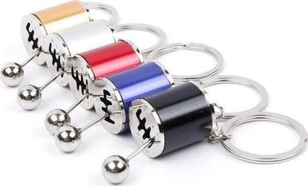 Hareketli Araba Vites Anahtarlık Altı Hız Manuel Vites Dişli Shifter Topuzu Metal Anahtarlık (4401) - Image 1