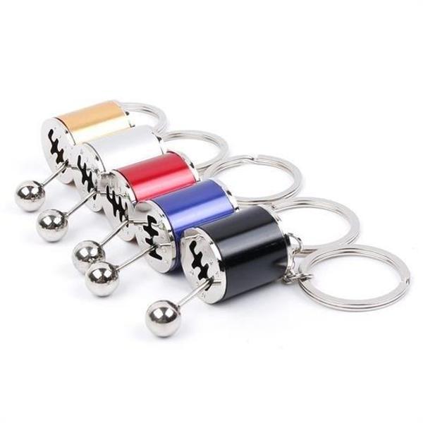 Hareketli Araba Vites Anahtarlık Altı Hız Manuel Vites Dişli Shifter Topuzu Metal Anahtarlık (4401) - Image 1
