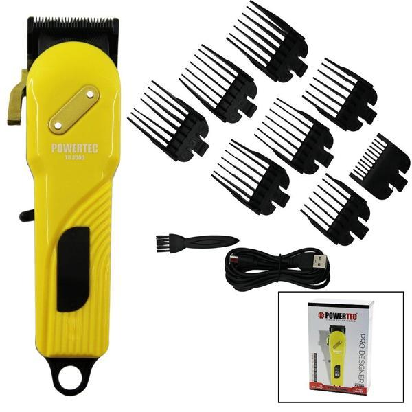 SAÇ - SAKAL KESME TRAŞ MAKİNESİ  SARI - SİYAH GÖVDE - USB ŞARJLI GÖSTERGELİ - TARAK AYAR MANDALLI PRO-TR-3000 (4401) - Image 1