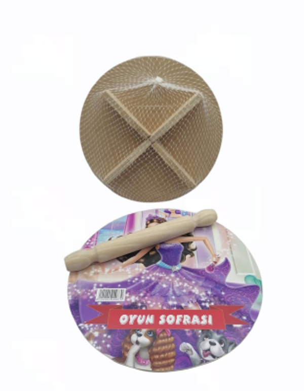 24CM RESİMLİ AHŞAP OYUN SOFRASI EKMEK TAHTA (4401) - Image 1