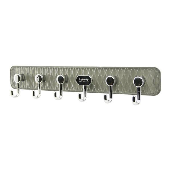 DELUX ASKI MİKA KRİSTAL PLASTİK TABANLI  6 KOLLU= TAK ÇIKAR  YAPIŞKANLI MONTAJ 6X42CM (4401) - Image 1