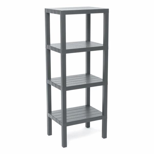 4 RAFLI GRİ MODÜLER ÜNİTE PLASTİK 38x29x100 cm (4401) - Image 1
