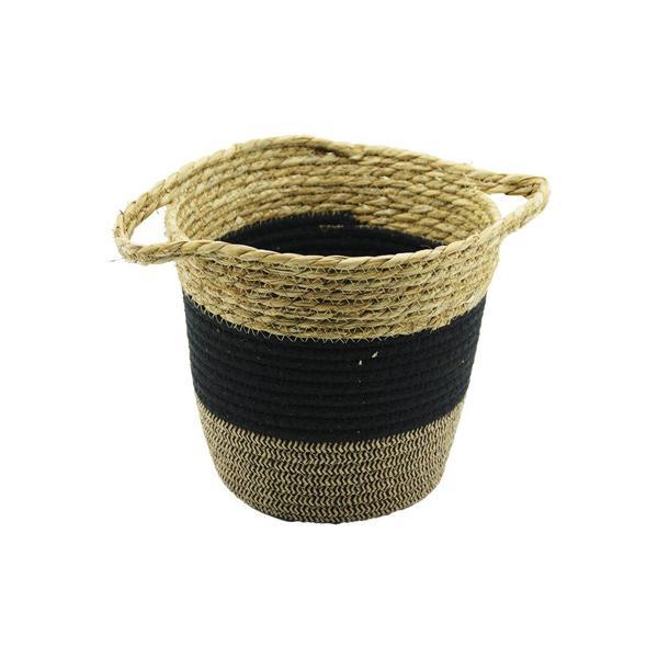2IN1=İP ÖRGÜLÜ - HASIRÇİFT KULPLU SEPET - ORGANİZER Ç-TABAN:17CM--AĞIZ:24CM - Y: 22CM (4401) - Image 1