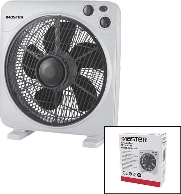 10 İNÇ  KUTU FAN  VANTİLATÖR  3 KADEME HIZ   6 PLASTİK KANAT 38W  60DK.ZAMAN AYARLI MTR-F610 (4401) - Image 1