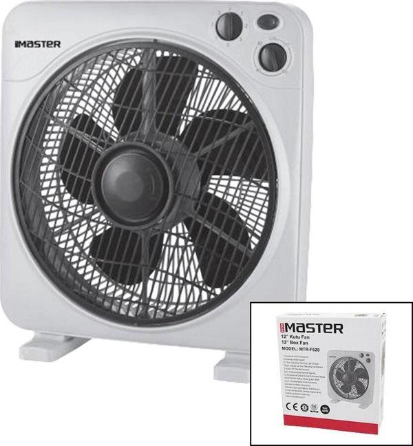 12 İNÇ  KUTU FAN  VANTİLATÖR  3 KADEME HIZ   5 PLASTİK KANAT  40W   60DK.ZAMAN AYARLI  MTR-F620 (4401) - Image 1