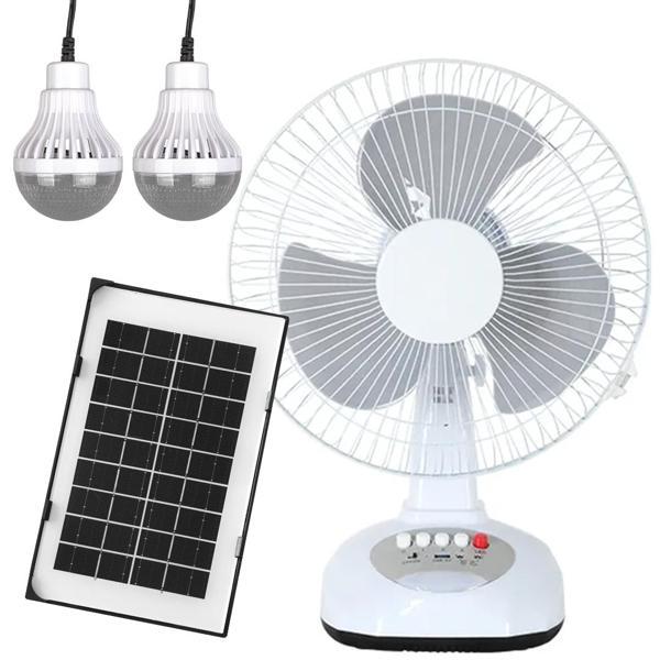 3 KADEMELİ FAN VANTİLATÖR AMPUL - LEDLİ - SOLARLI POWERBANK (4401) - Image 1